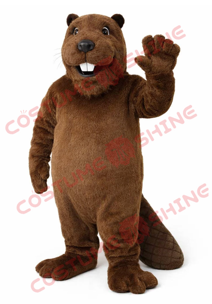 Brown Beaver Mascot Costume for Adults – Plush Full Body Suit