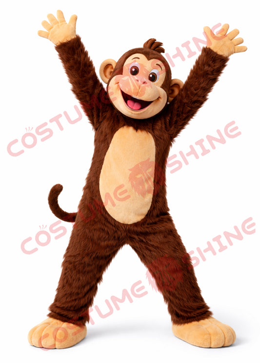 Happy Monkey Mascot Costume for Adults – Full Body Event Suit