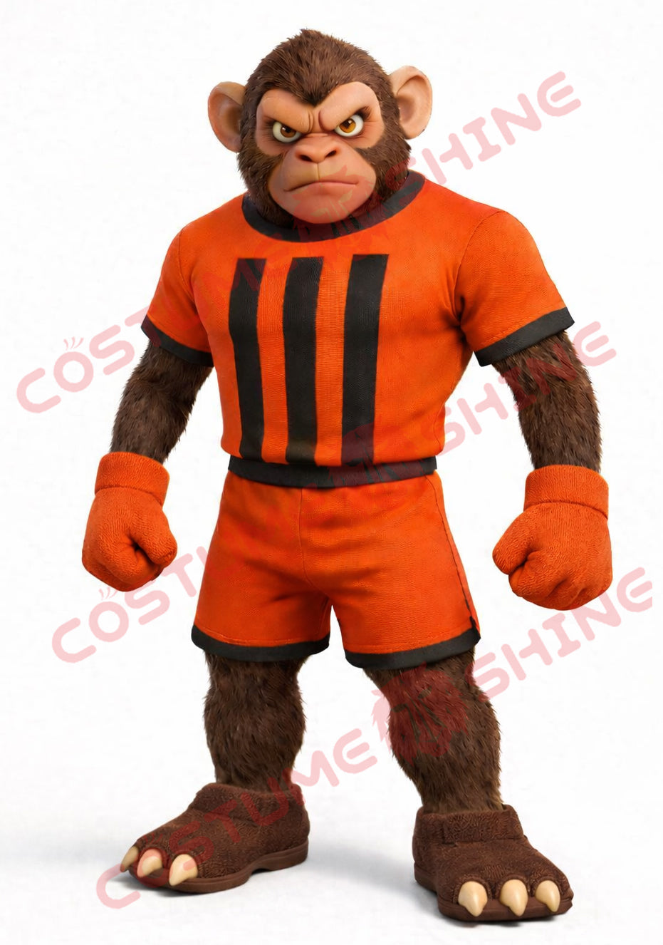 Strong Monkey Mascot Costume for Adults – Orange Sports Uniform