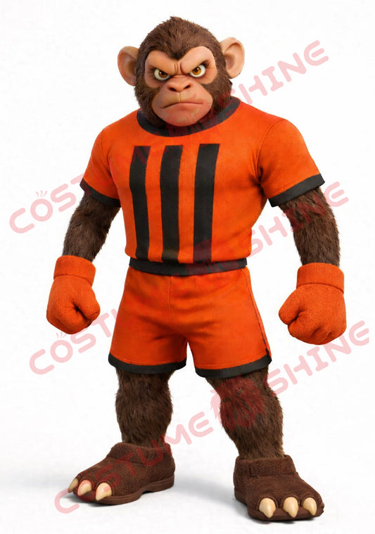 Strong Monkey Mascot Costume for Adults – Orange Sports Uniform