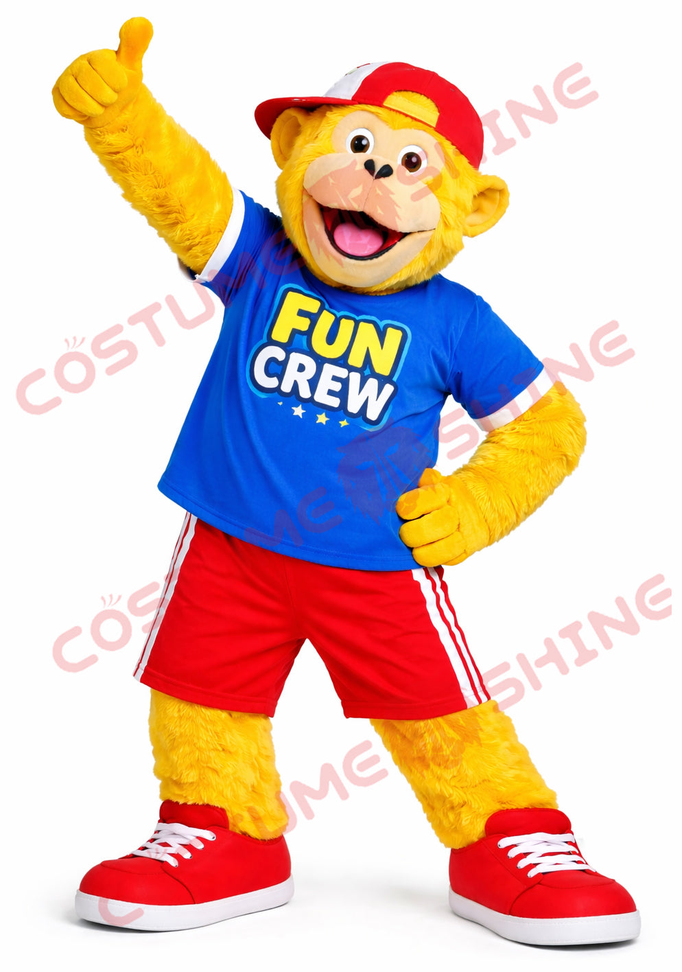 Adult Monkey Mascot Costume in Blue Fun Crew Shirt
