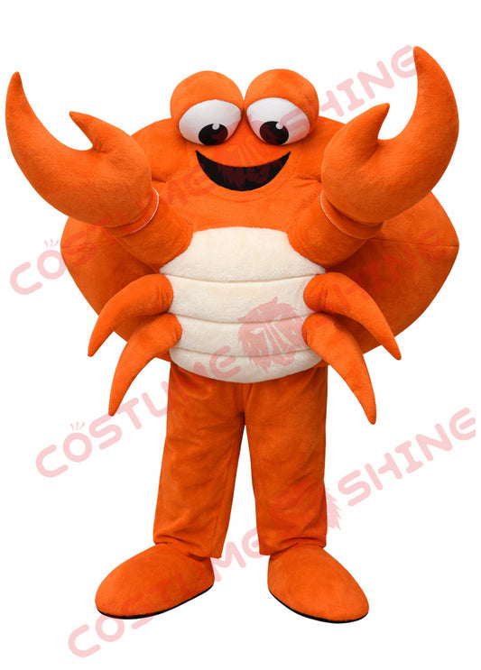 Orange Crab Mascot Costume Adult Plush Full Body for Events and Schools