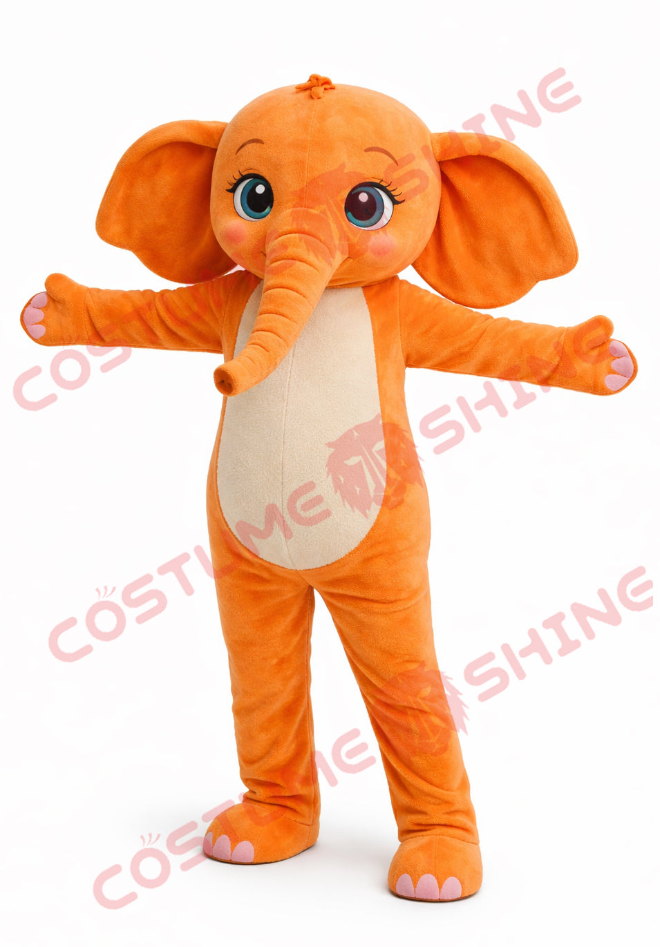 Orange Elephant Mascot Costume for Adults – Plush Full Body Suit