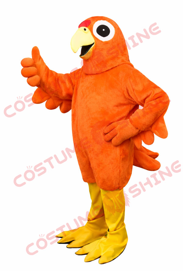 Orange Parrot Mascot Costume Adult Professional Bird Character Outfit