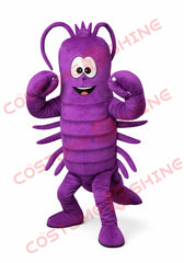 Purple Lobster Mascot Costume for Adults Cartoon Style Custom Event Character