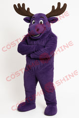 Purple Moose Mascot Costume for School Events, Parades & Promotions