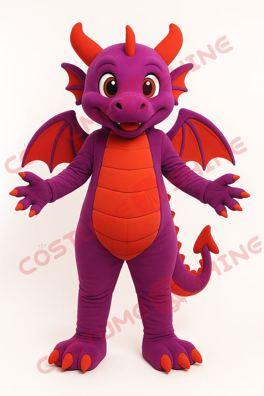 Purple Red Dragon Mascot Costume for Adults – Custom Plush Suit for Events and Teams