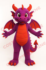 Purple Red Dragon Mascot Costume for Adults – Custom Plush Suit for Events and Teams