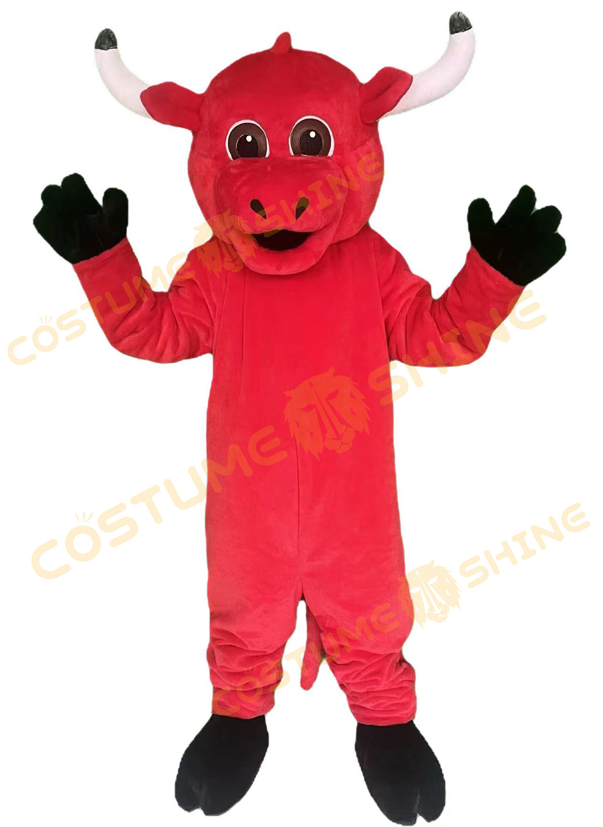 Red Bull Mascot Costume | Energetic Sports Team Animal Suit for Events