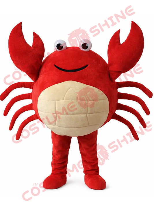 Red Crab Mascot Costume Adult Plush Full Body for Schools and Events