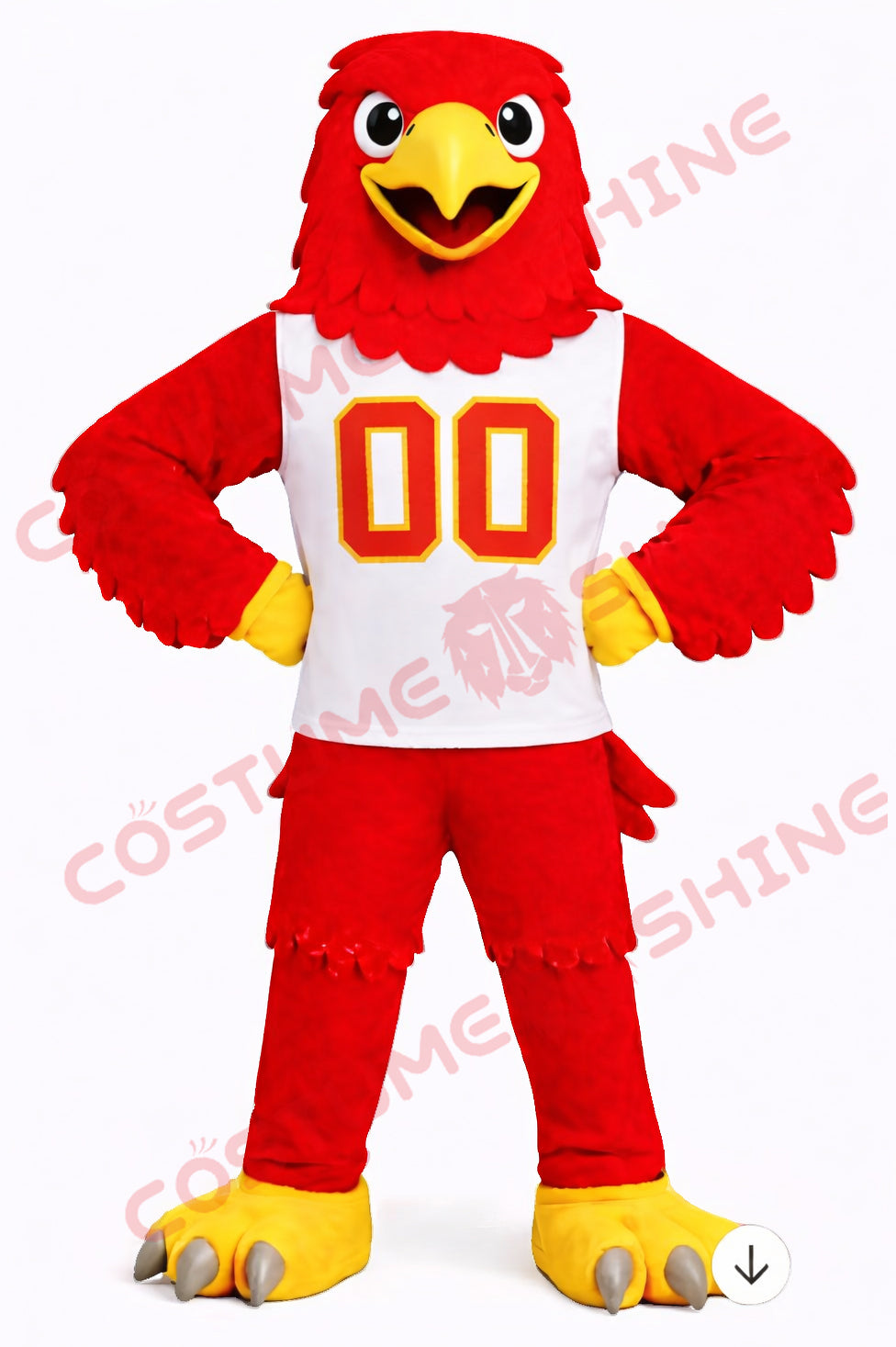 Red Falcon Mascot Costume Adult Sports Jersey Style