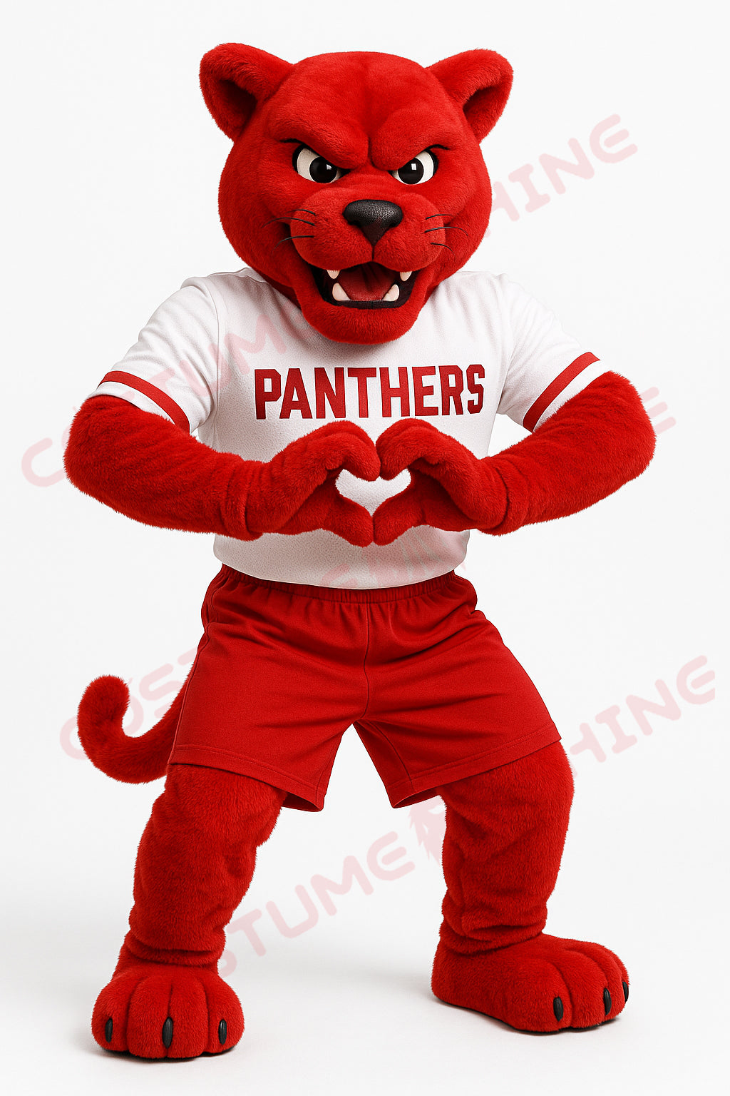 Red Panther Mascot Costume for Adults – Custom School or Sports Team Plush Suit