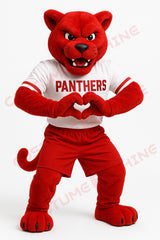 Red Panther Mascot Costume for Adults – Custom School or Sports Team Plush Suit