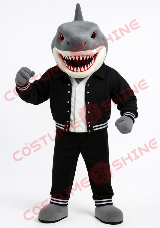Adult Shark Mascot Costume Plush Sporty Character Suit