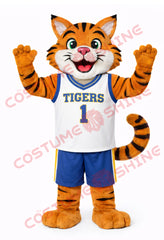 Adult Tiger Mascot Costume Basketball Uniform Style