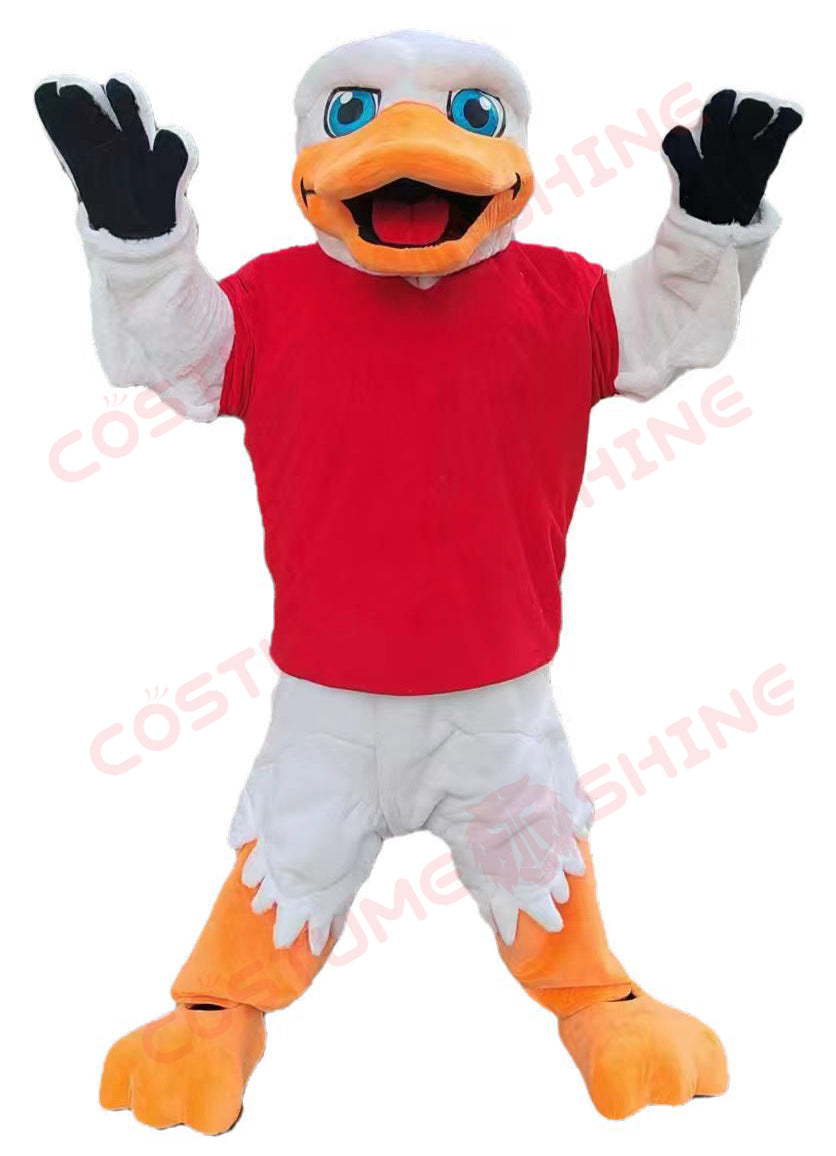 Disfraz de mascota de halcón azul con camisa blanca, tamaño adulto, para hombre y mujer, con ventilador incorporado en la cabeza 