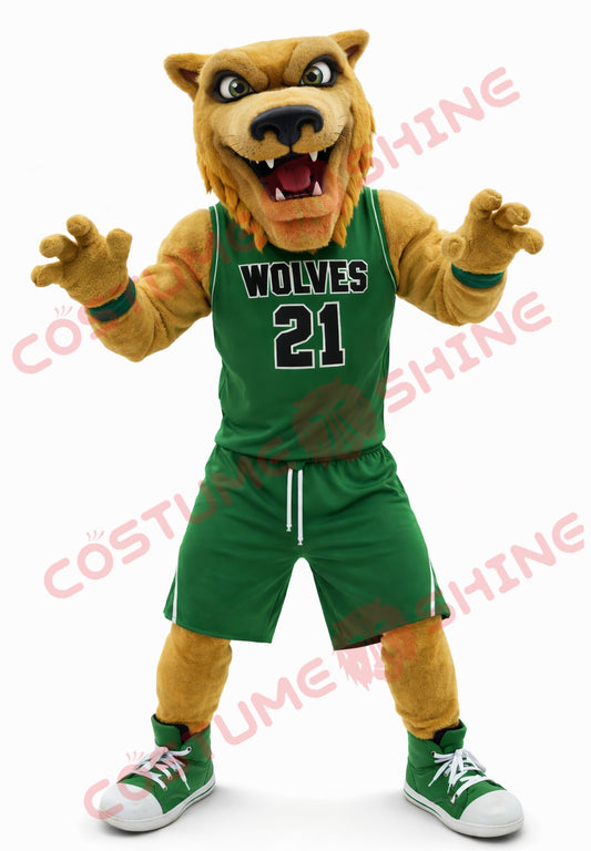 Adult Wolf Basketball Mascot Costume Athletic Style