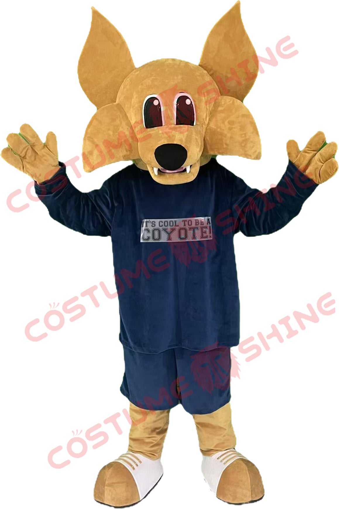Wolf Mascot Costume with Blue Outfit | Custom Animal Suit for School Events