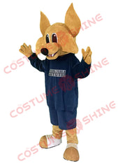Wolf Mascot Costume with Blue Outfit | Custom Animal Suit for School Events
