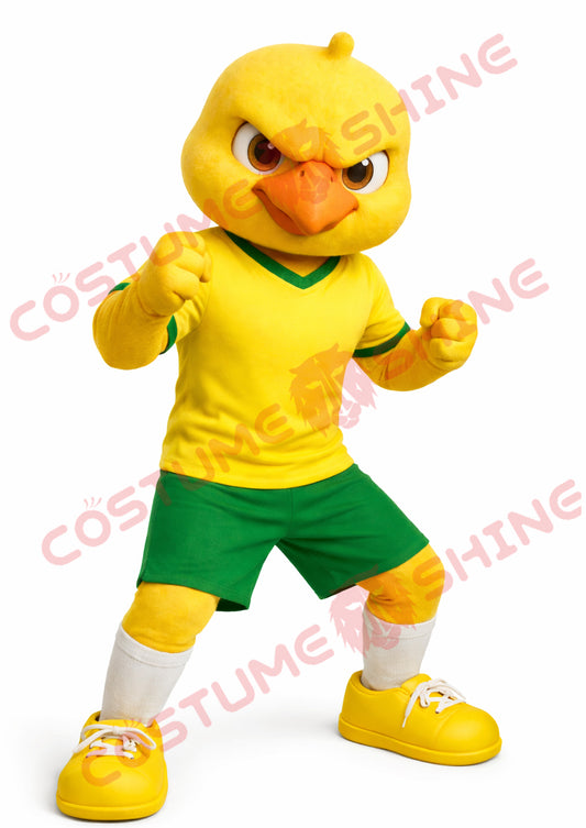 Yellow Green Sports Chicken Mascot Costume Adult Team Event Outfit