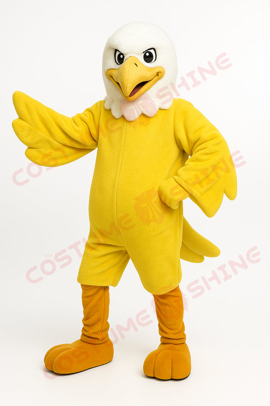 Yellow Eagle Mascot Costume – Custom Plush Bird Mascot Suit for School Sports Teams and Events