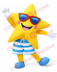 Yellow Star Mascot Costume for Adults – Summer Beach Full Body Outfit
