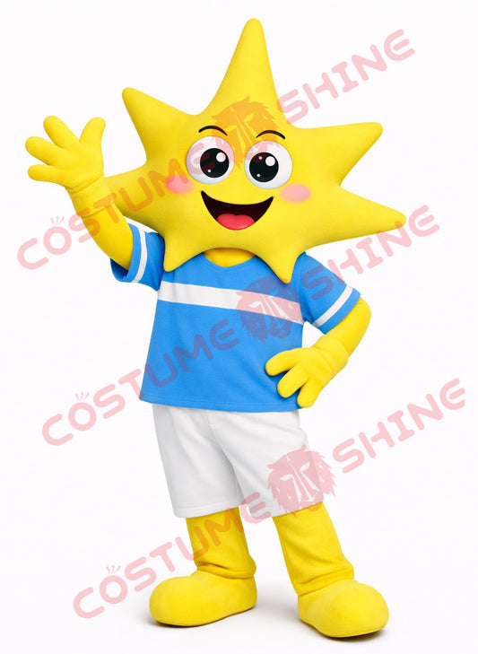 Yellow Starfish Mascot Costume for Adults – Full Body T-Shirt Casual Style